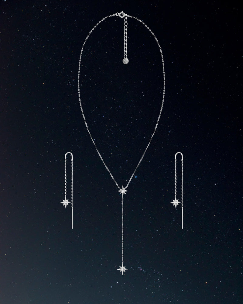 Кольє Lyra Line з зірками та муассанітами — SIERRA SPACE