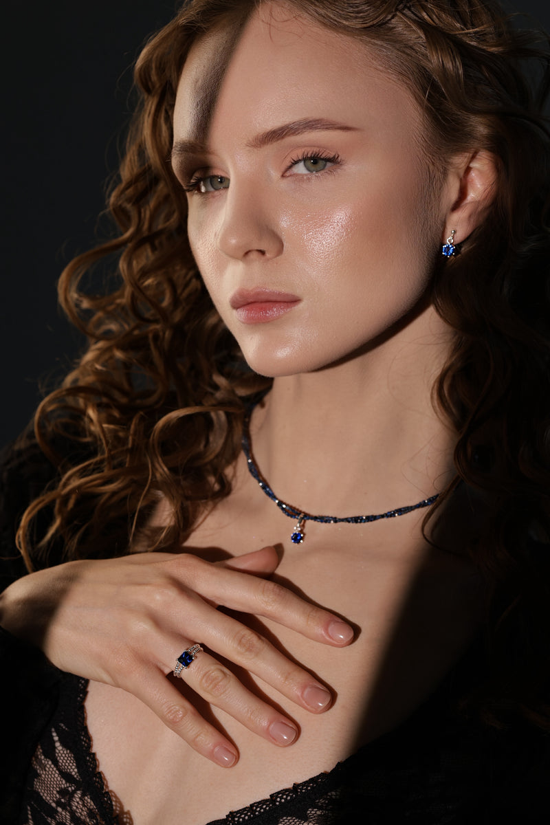 Sapphire Sphere earrings